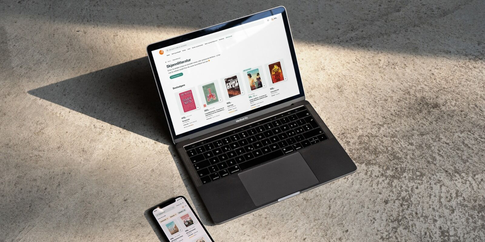 Mock-up of the desktop and mobile version of ARK's online store.