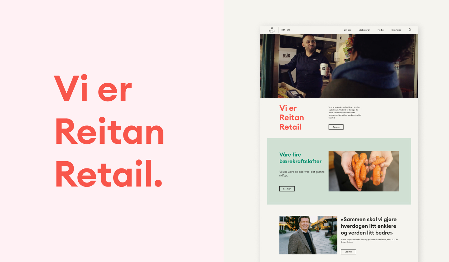 Skjermbilder av nettsiden