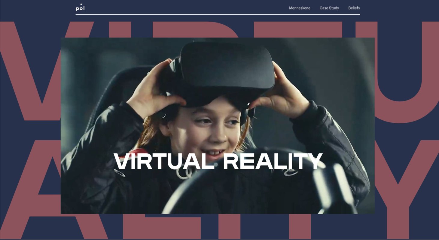 Bilde av Virtual Reality fra POL nettside
