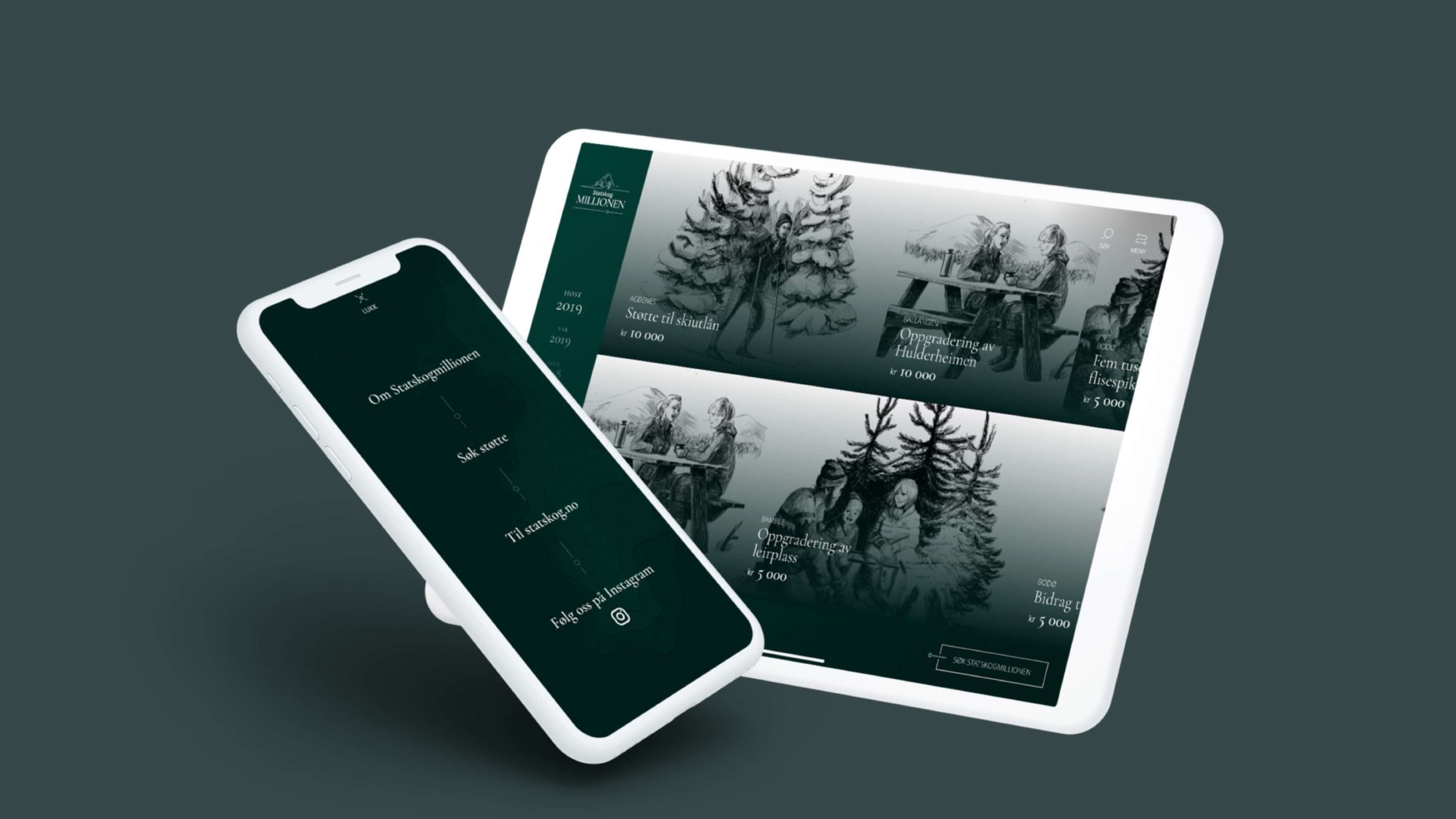 statskog grensesnitt mobil og ipad